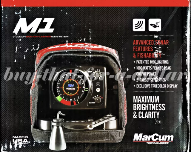 *NEW* MarCum M1 Ice Sonar Flasher System-3 Color-Fishing-Fish Finder-1000 Watts