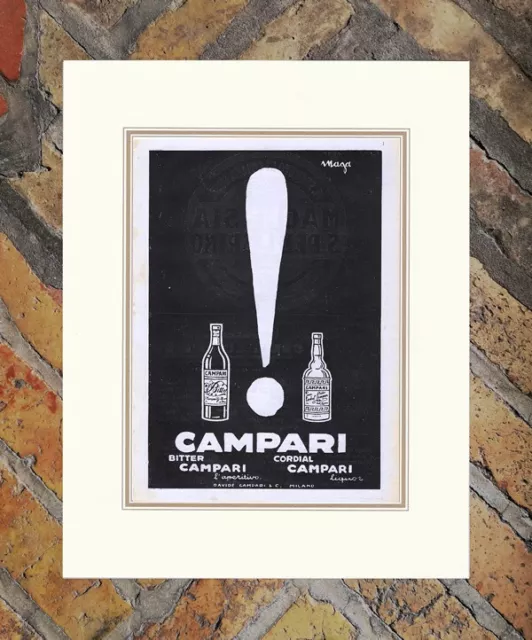 1928 * Pubblicità Originale "Campari Cordial –  MAGA" in Passepartout