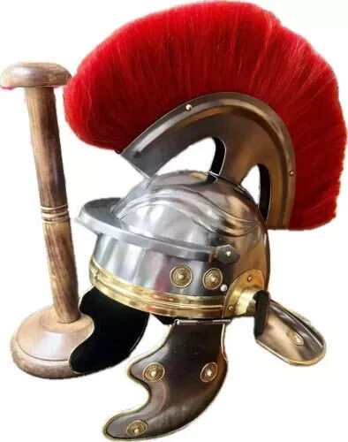 CASQUE MÉDIÉVAL ARMURE corinthienne chevalier plume rouge spartiate ...