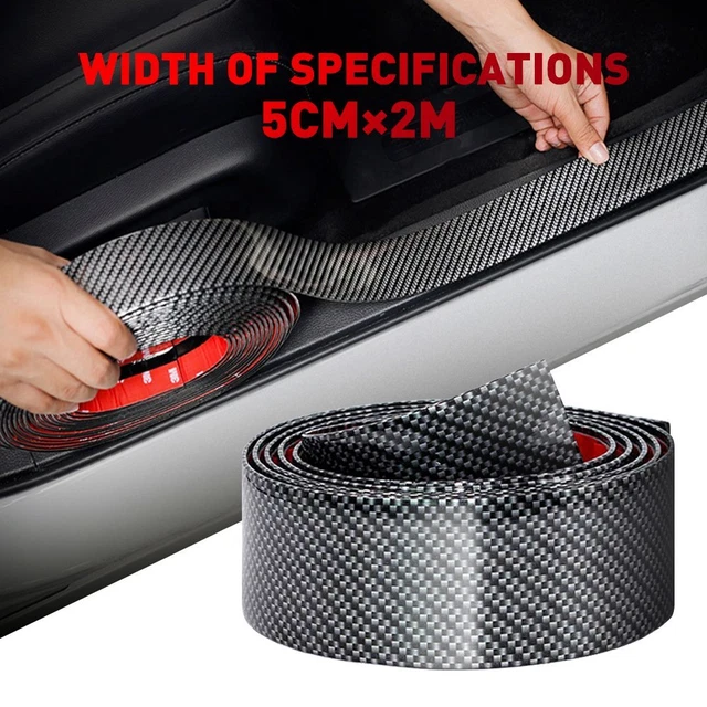 1* Car Door Plate Sill Scuff Cover Anti Scratch Carbon Fiber Sticker Accessories