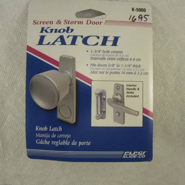 Screen and Storm Door Knob Latch K-5000 PLPCI Slide Co