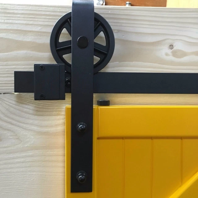 4~10FT Super Big Spoke Wheel Sliding Wood Barn Single Door Hardware Closet Kit