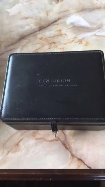 American Express AMEX  black card (centurion) vanity box, genuine leathe