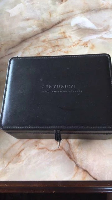 American Express AMEX  black card (centurion) vanity box, genuine leathe