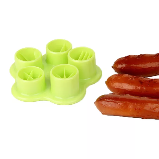 5 in 1 Flower Crab Octopus Style Ham Sausage Cutter Barbecue Hot Dogs Cutter  q