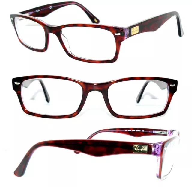 Ray Ban Brille Rot Braun Rb 5206 2442 Damen Gestell 5168 Herren Fassung Lila