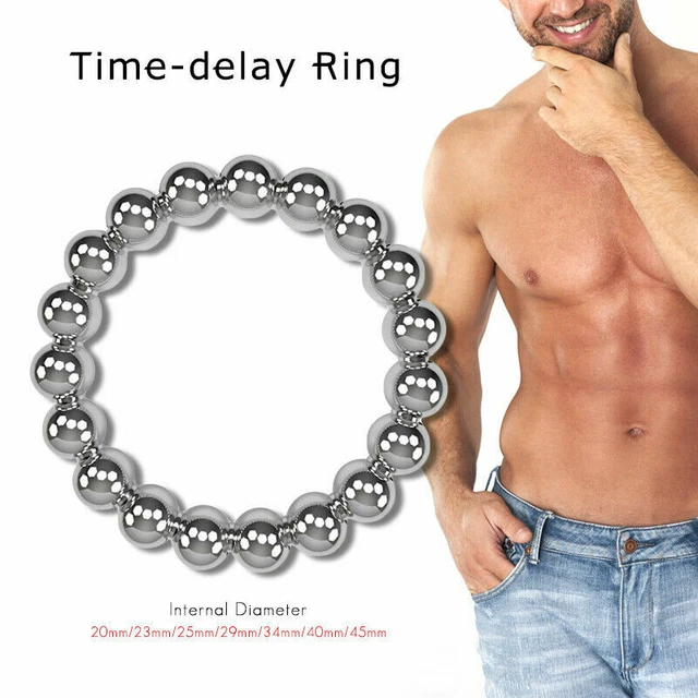 Hombre Potenciador Castidad Escroto Anillo Magnético Inoxidable Acero Bola Horma