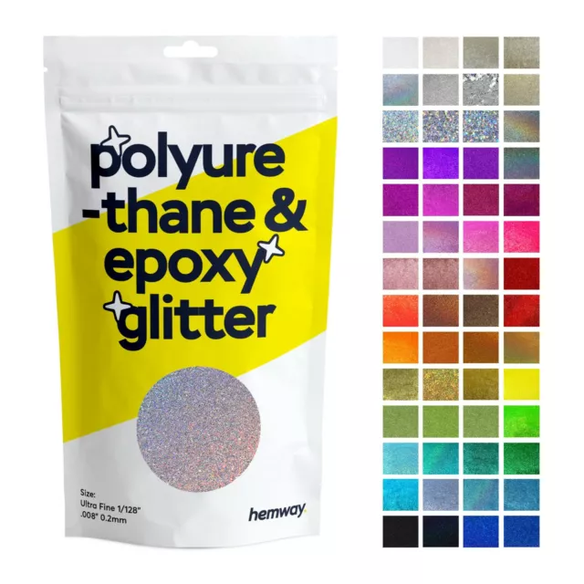 Hemway Polyurethane & Epoxy Resin Glitter - Ultrafine 1/128" 0.008" 0.2mm (100g)