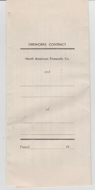 Vintage North American Fireworks Co Schenectady, NY Unused Contract Pyrotechnics