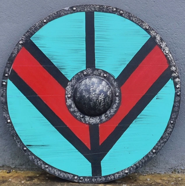 Escudo vikingo nórdico de 24.0 in, escudo redondo medieval tallado en...