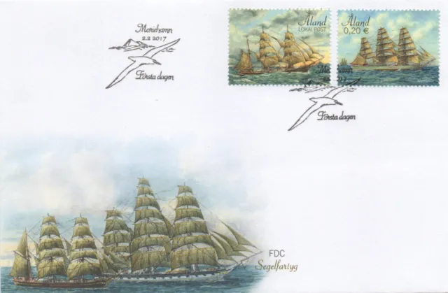 Aland 2017 Sailing Ships FDC + Aland Varlden Christmas Stamp 2018 on Cover.