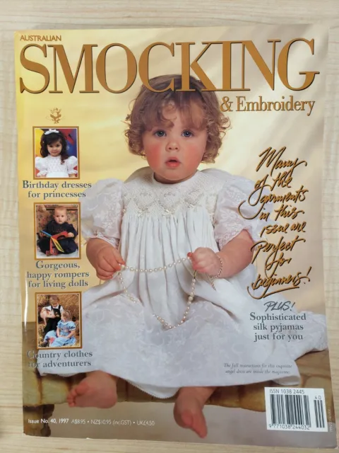 Australian Smocking & Embroidery 1997 Issue 40 Heirloom Sewing Inserts Intact