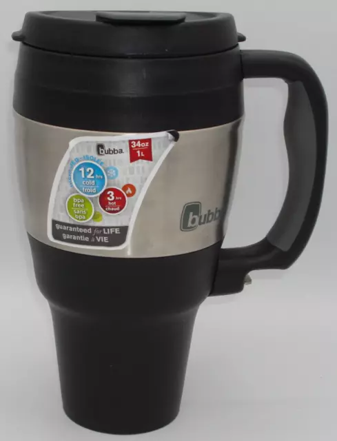 34 Oz Insulated Travel Mug Stainless Steel Thermal Coffee Cup Handle Black USA