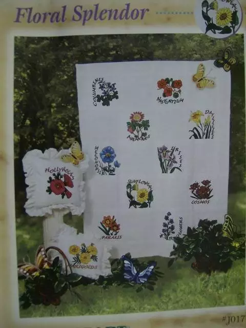 Zweigart Floral Splendor Cross Stitch Book With 12 Designs