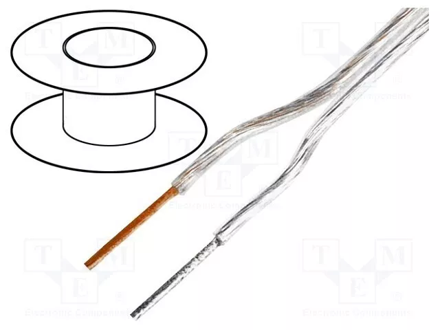 5 m x TASKER - C203TN - Wire: loudspeaker cable, 2x1mm2, stranded, OFC, transpar