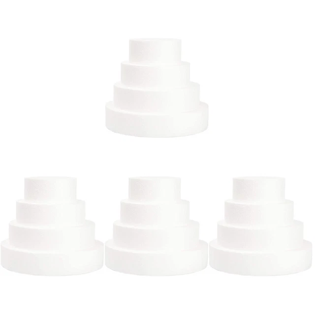 16 piezas espumas redondas para pastel espuma ficticia niveles pequeños multiherramienta decoración