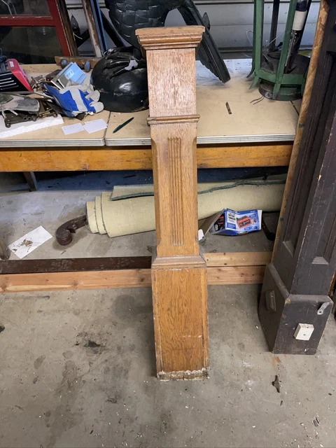Bova Antique Oak newell Post 48“ x 8 x 7.75 base 6