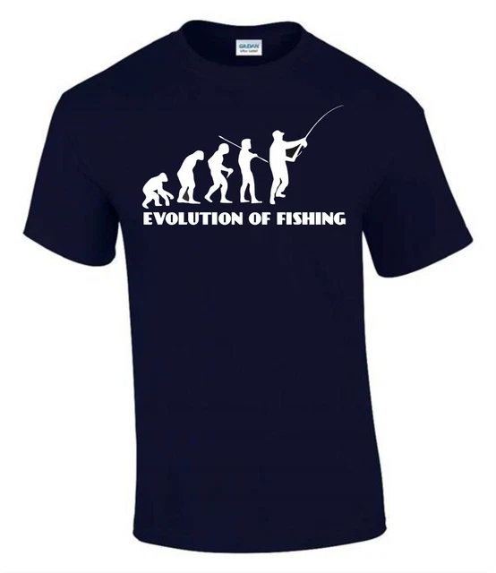 T-shirt da donna da uomo Evolution Of Fishing Fisherman Carp Pike divertente rude T0169