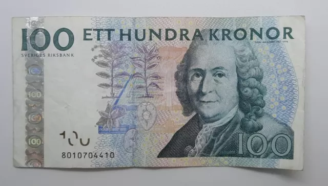 2008 - SWEDEN, Sveriges Riksbank - 100 Kronor / Banknote, Serial No. 8010704410