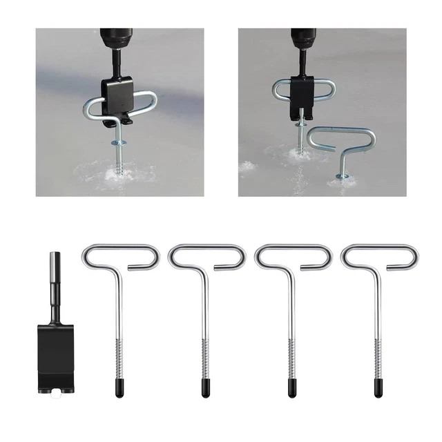 Ice Anchor Drill Adapter Threaded Tent Pegs Durable Ice Anchor Tool