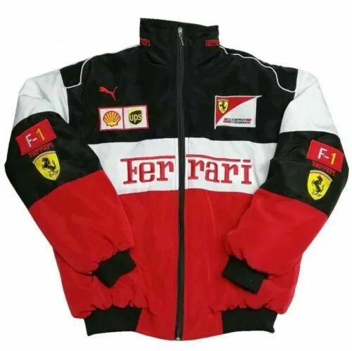 Giacca da corsa, tuta da corsa, set esclusivo ricamato rosso e nero, kit team F1