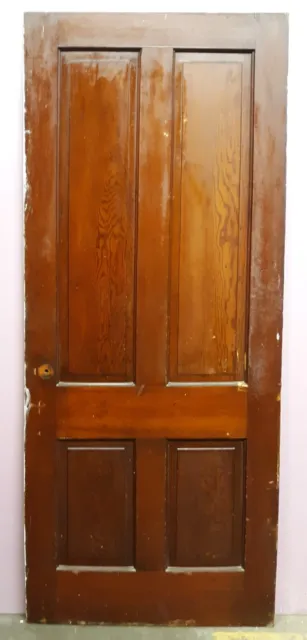 31.5"x80" Antique Vintage Old Victorian Interior SOLID Wood Wooden Door 4 Panels