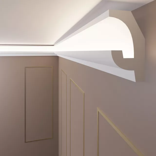 7 Metros+4 Tease Inne LED Blanco Moldura de Estuco para Iluminación Indirecta