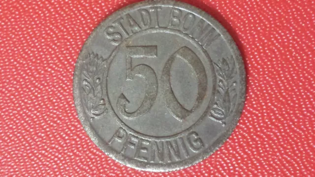 50 Pfennig Allemagne Stadt Bönn 1920 Beethoven