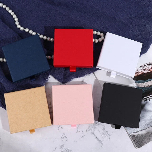 Kraft Paper Drawer Jewelry Packaging Box Necklace Bracelet Gift Package Ca Y#