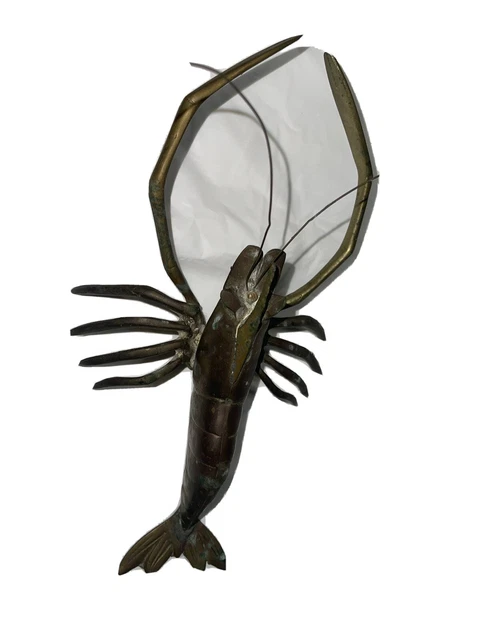 Vintage Brass Crawfish Sculpture 12 inches. 3 Available