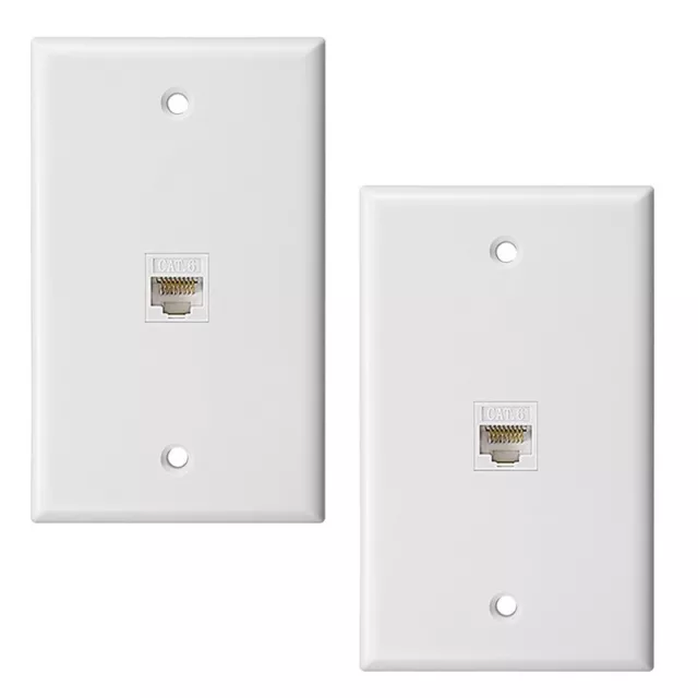 2-Pack 1-Port Ethernet Wall Plate,  Jack Wall Plate with RJ45  Female to5447