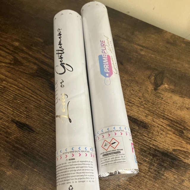 Baby Girl Pink Gender Reveal Confetti Party Poppers Pack of 2
