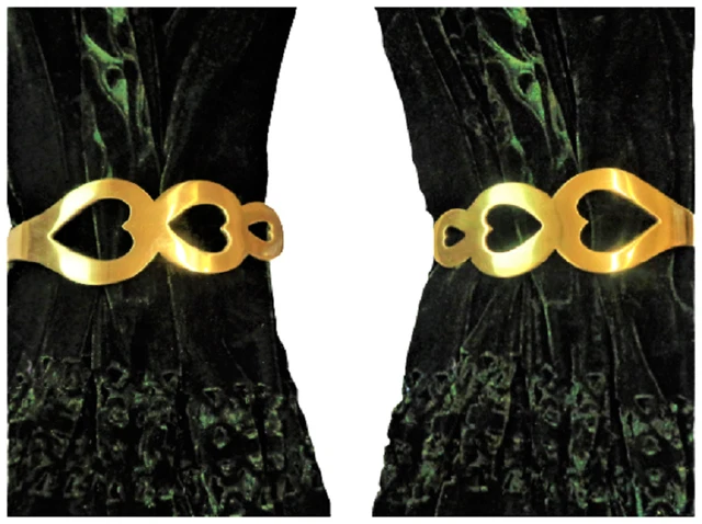 Brass Curtain Tie Backs Pair Hooks Wall Mount Drapery Holder