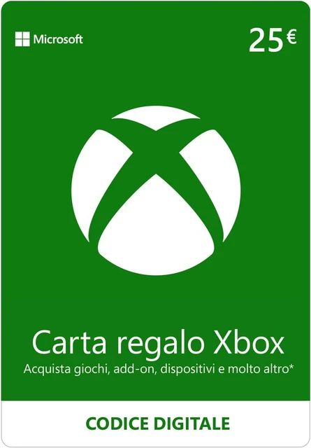 25 EUR - Carta regalo Xbox Codice digitale - €25 Euro prepagato Xbox Live - IT