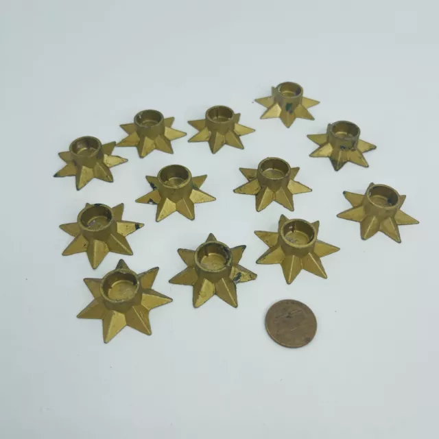 12 Vintage Metal Star Taper Candle Holders Hoiday Christmas Table Setting 3