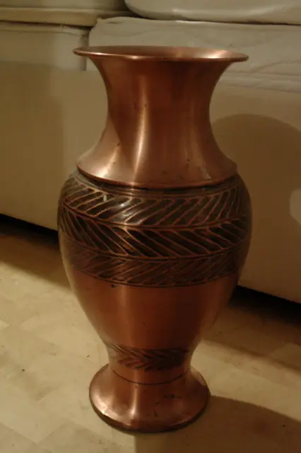 riesige große alte Vase aus Kupfer 51cm hoch , 20,5cm Durchmesser oben am Hals
