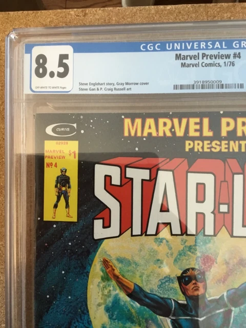 CGC 8.5 MARVEL  PREVIEW STARLORD 1st appearance 1976 GOTG future hero 2