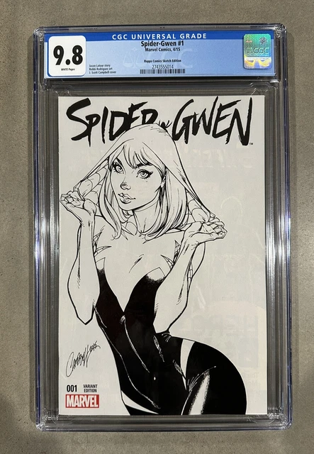 Spider-Gwen #1 J. Scott Campbell Sketch Variant ~ CGC 9.8 ~ 2015 Marvel Comics