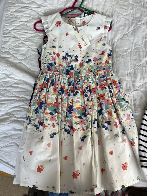 Abito da bambina John Lewis 9 anni abito coriandoli bianco nuovo con etichette