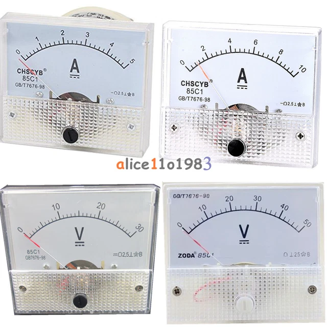 ANALOG PANEL AMP Meter Voltmeter Gauge 85C1 GB/T767698 DC 030V/50V 0
