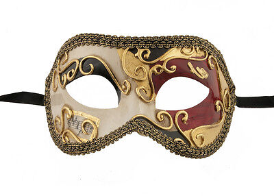 Mask from Venice Colombine Golden Red Black for Prom 1098 V55