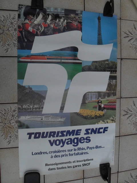 Affiche ancienne originale pub emprunt sncf chemin de fer 1 à Toulouse