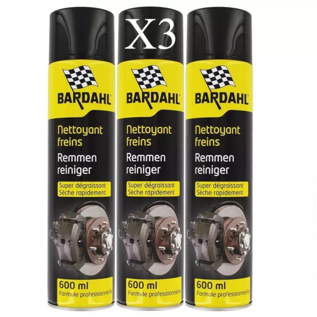 Nettoyant Freins Super Dégraissant BARDAHL 3x600ml Formule Pro Ultra Puissant