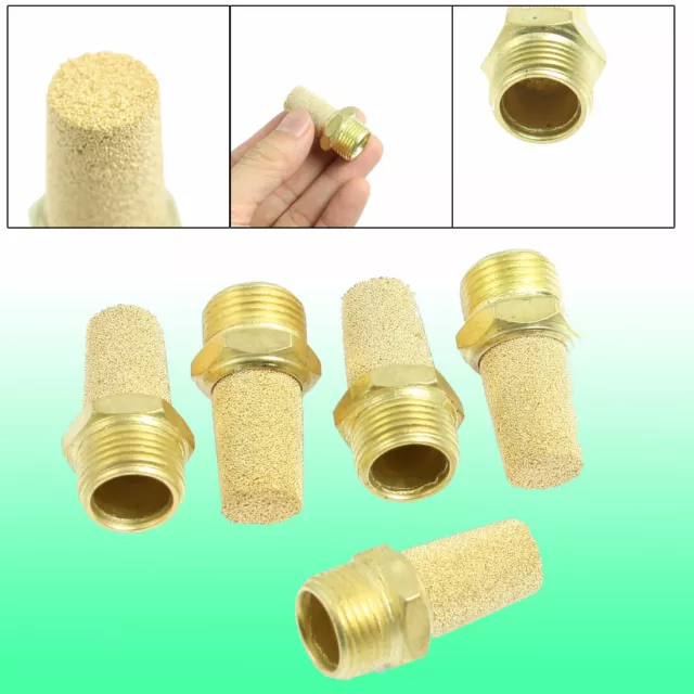 5 Pcs Pneumatic 3/8" PT Thread Absorb Noise Exhaust Silencer Muffler