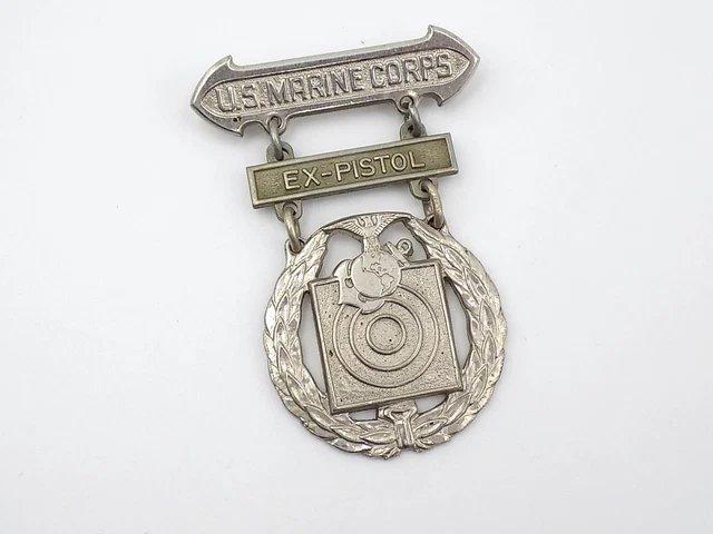 ORIGINAL WWII USMC Marine Corps Expert Pistol Qualification Badge $49. ...