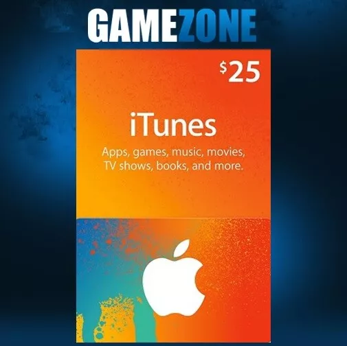 iTunes Gift Card $25 USD USA Apple iTunes 25 Dollars United States