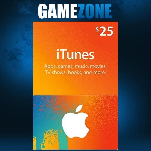 iTunes Gift Card $25 USD USA Apple iTunes 25 Dollars United States