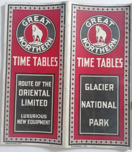 Great Northern Time Tables Route of the Oriental Limited Luxurious New Equipment