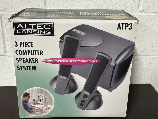 ALTEC LANSING АТРЗ 3 Piece Computer Speaker System In Original Box