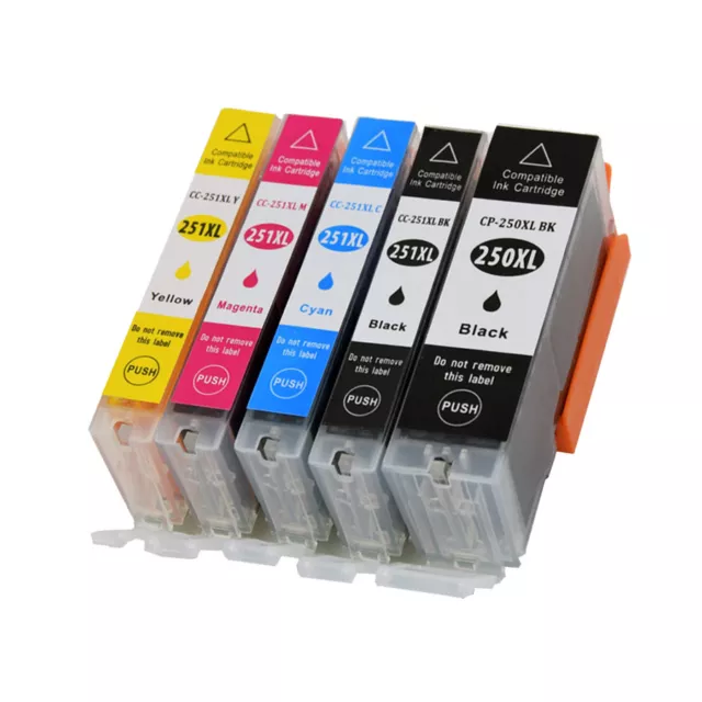 5 Ink Non-Oem Canon Pgi-250 Xl Cli-251 Xl Mg7120 Mg7520 Ip8720 Ip7220 Mg5420